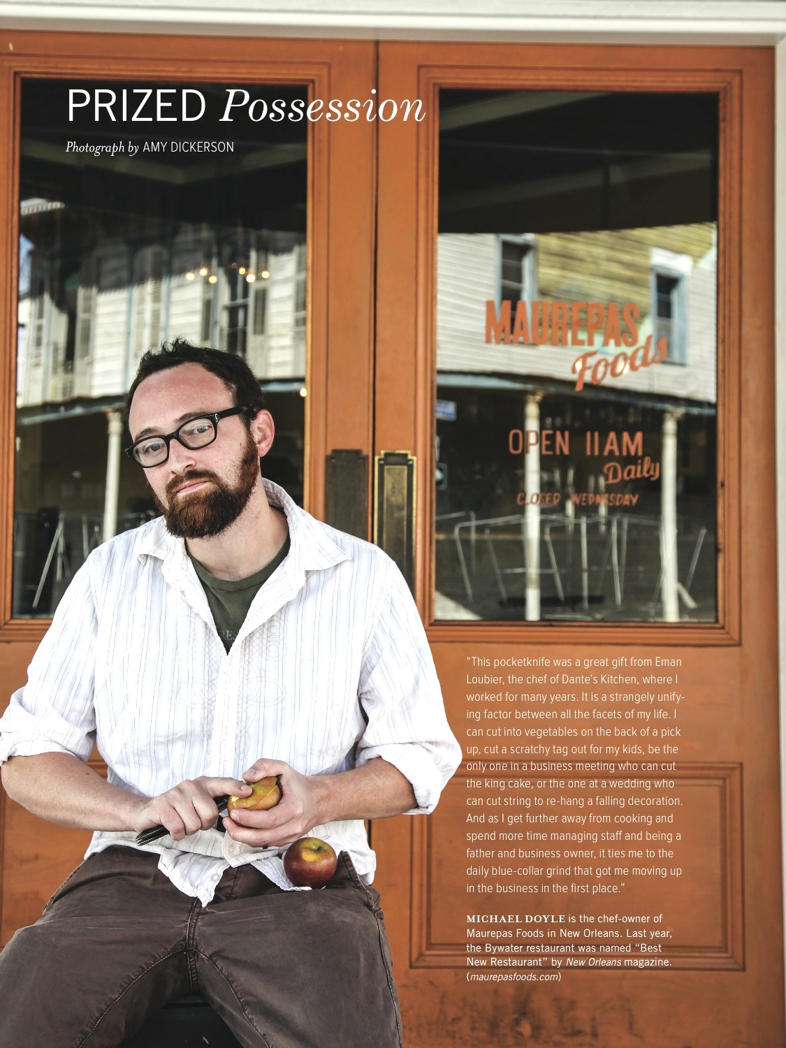 chef, Michael Doyle for Anhology Magazine
