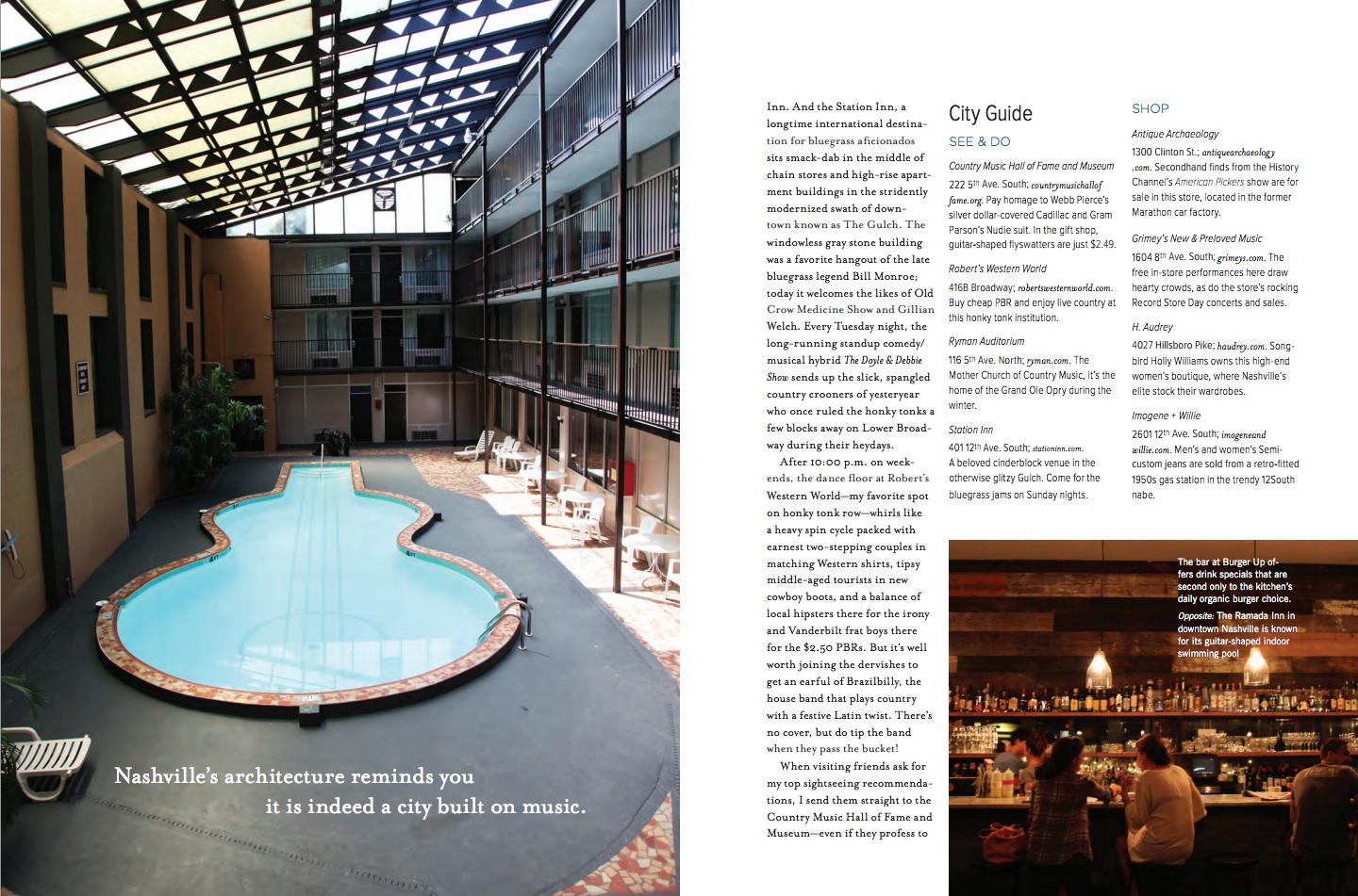 Nashville Travel Feature for Anthology Magazine