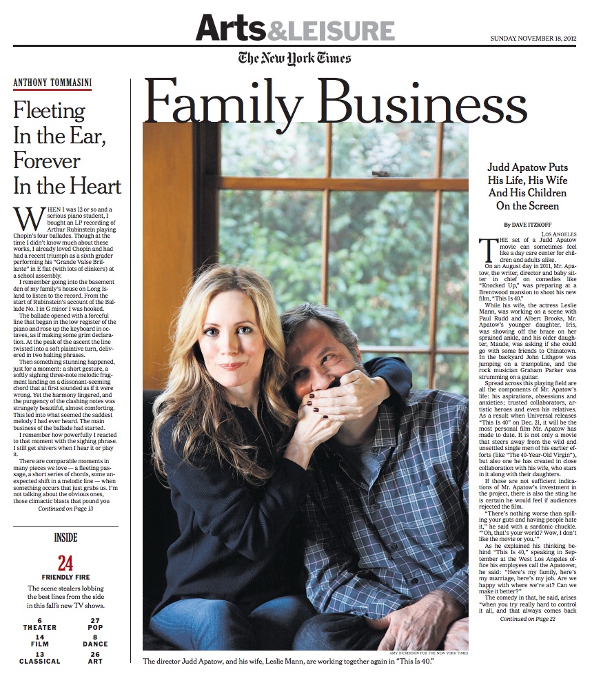 Leslie Mann and Judd Apatow for The New York Times