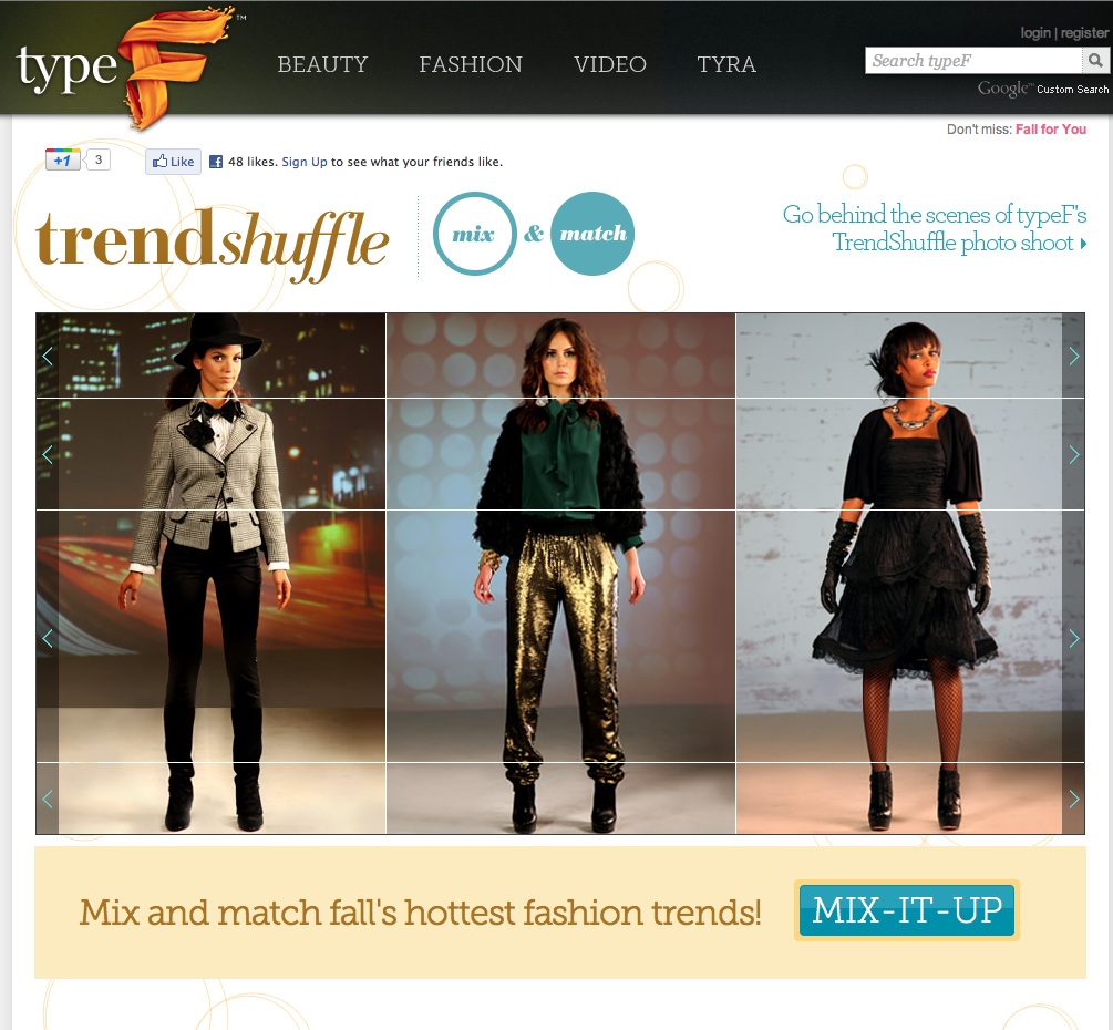 Fall Fashion for Type F a website by Tyra Banks